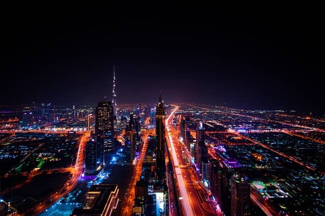 image of dubai at night